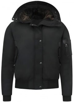 Gentile Bellini Gewatteerde jas kort met capuchon Zwart - L