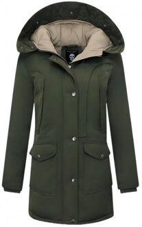 Gentile Bellini Gewatteerde jas lang met capuchon Groen - S