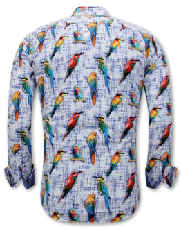 Gentile Bellini Met vogelprint Blauw - S