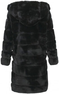 Gentile Bellini Nep bontjassen met capuchon Zwart - L