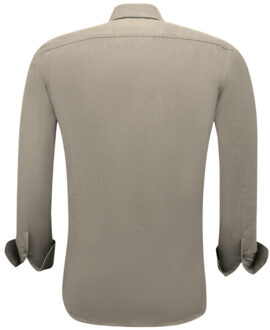 Gentile Bellini Overhemden lange mouw effen oxford slim fit bruin Grijs - XXXL