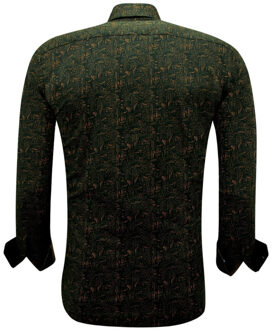 Gentile Bellini Overhemden lange mouw met slim fit bruin - maat XXXL Veelkleurig