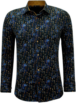 Gentile Bellini Overhemden lange mouwen met print Blauw - S