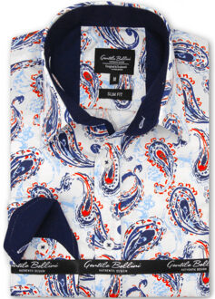 Gentile Bellini Paisley slim fit - maat S Wit