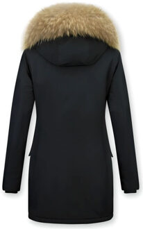 Gentile Bellini Parka Jas Gentile Bellini  Bontjassen Winterjas Wooly Lang Large Bontkraag