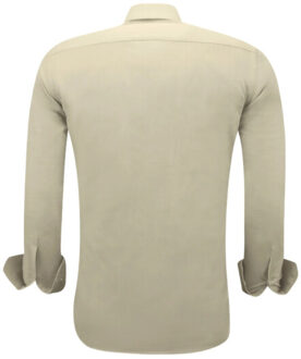 Gentile Bellini Trendy oxford volwassenen slim fit licht bruin - maat XXXL Veelkleurig