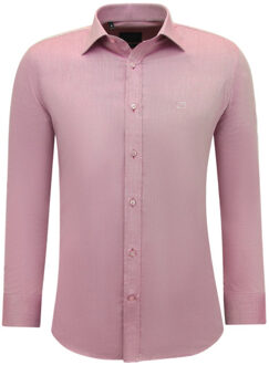 Gentile Bellini Zakelijke effen oxfordslim fit fuchsia - maat XL Veelkleurig