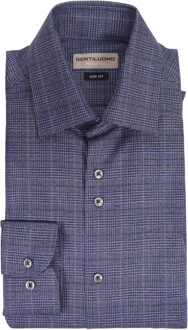 Gentiluomo Shirt dress slim fit Blauw - 43 (XL)