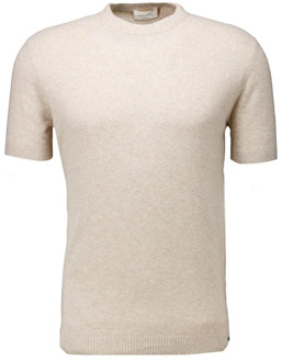Gentiluomo Stijlvol Bruin Bouclé T-Shirt Heren Gentiluomo , Beige , Heren - 2Xl,Xl,L,3Xl
