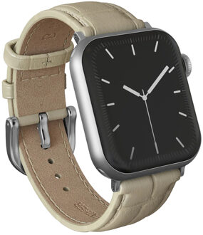 Genuine Leather Band voor de Apple Watch | 38/40/41/42 mm - Buttermelt / Silver Beige - 42 mm