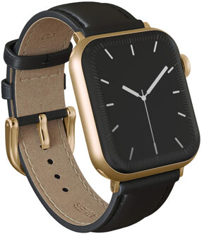 Genuine Leather Band voor de Apple Watch | 38/40/41/42 mm - Don't Text / Gold Zwart - 42 mm