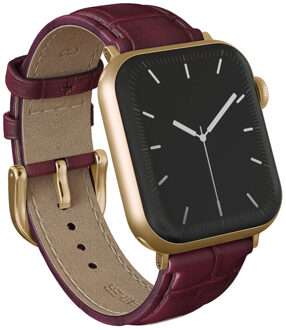 Genuine Leather Band voor de Apple Watch | 38/40/41/42 mm - Mobwife / Gold Goud - 42 mm