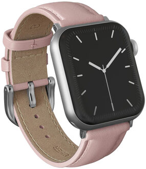 Genuine Leather Band voor de Apple Watch | 38/40/41/42 mm - Pillow Talk / Silver Roze - 42 mm