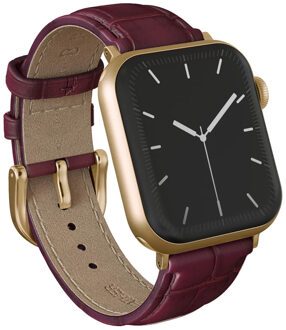 Genuine Leather Band voor de Apple Watch | 44/45/46/49 mm - Mobwife / Gold Goud - 49 mm