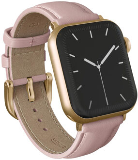 Genuine Leather Band voor de Apple Watch | 44/45/46/49 mm - Pillow Talk / Gold Roze - 49 mm