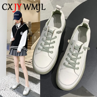 Genuine Leather Casual Shoes Women Sneakers Girls Student Leisure Sneaker Woman Platform Vulcanized Shoe Breathable Summer Flats