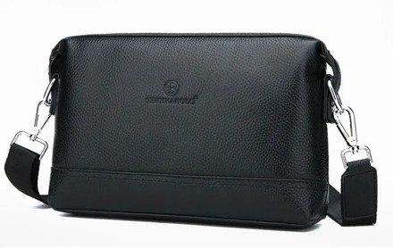 Genuine Leather Clutch Bags for Men Long Money Wallet Shoulder Messenger Bag Phone Pocket Large Capacity Male Business Purse