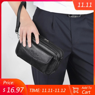 Genuine Leather Men's Clutch Bags for Men Hand Bag Male Long Money Wallets Mobile Phone Pouch Man Party Clutch Coin Purse