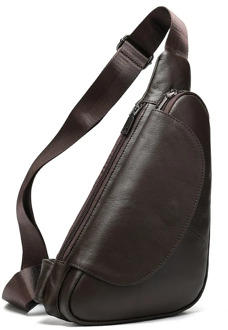 Genuine Leather Men's Crossbody Bags Luxury Designer Vintage Triangle Man Chest Shoulder Bag Leisure Sport Cross Body New 2020