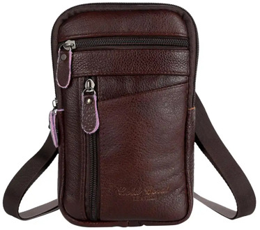 Genuine Leather Men Shoulder Bag Business Casual Messenger Zip Phone Pouch Male Travel Sports Messenger Crossbody Bags