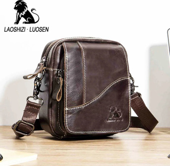 Genuine Leather mini men's Messenger Bag vintage Man Shoulder bags Flap Small Crossbody bags for male natural Leather bag