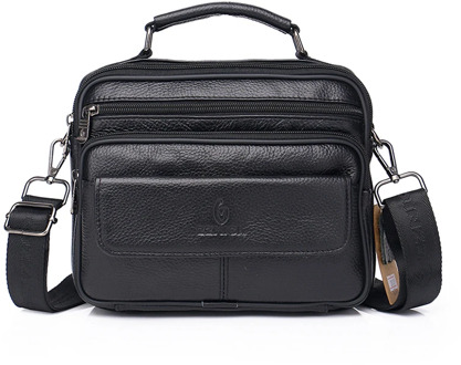 Genuine Leather Quality Male Casual Design Shoulder Messenger bag Cowhide Fashion Cross-body Bag Tote Satchel Satchels Flap bag