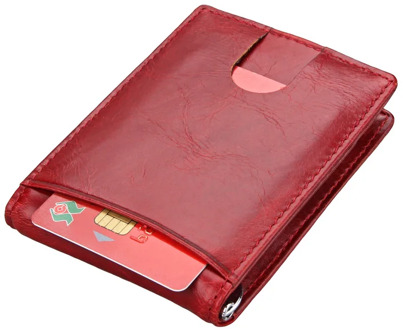 Genuine Leather RFID Money Clip Brand Men Women Bifold Male Purse Billfold Wallet Female Clamp for Money Bills Cilp