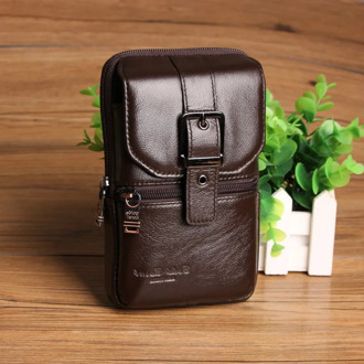 Genuine Leather Travel Men's Waist Bags Fanny Pack Wallet Pouch Phone Belt Bag Casual Shoulder Messenger Crossbody Bags For Male