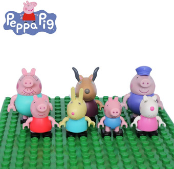 Genuine Peppa Pig Toys Building Block Doll George Children Large Particle Assembled Puzzle Insert Educational Anime Figure Toy