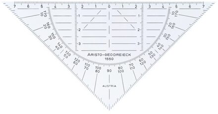 Geodriehoek 16cm flexibel onbreekbaar Wit