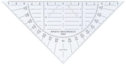 geodriehoek Aristo 14 cm flexibel onbreekbaar Wit