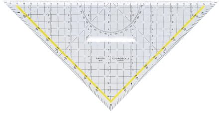 Geodriehoek Aristo 1648/2 325mm met greep transparant