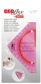 Geodriehoek Aristo Geoflex 14cm Flexibel Neon Roze Wit