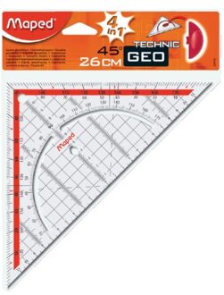 Geodriehoek Maped 028700 260mm 45graden transparant