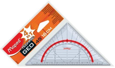 Geodriehoek Maped 277747 160mm 45graden transparant