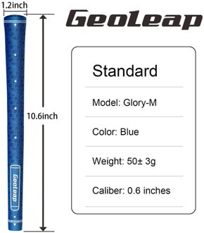 Geoleap Golf Grips Geheugen Punt Helpt Hand Plaatsing, Anti-Slip,Golf Club Grips, Standaard Maat, 4 Kleuren 8 Stuks Blauw