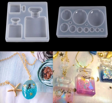 Geometric Oval Shaped Glue 3D Perfume Bottle UV Expoxy Silicone Mold Handmade DIY Tool Epoxy Resin Molds Jewelry Decoration Gift