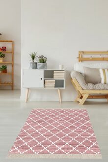 Geometric Tile Pattern Digital Print Washable Anti-Slip Sole Ethnic Kilim Pattern Living Room Carpet