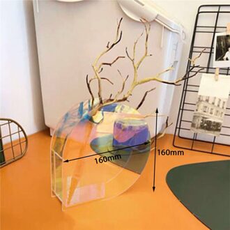 Geometrie Acryl Bloem Vaas Pot Nordic Roud Wave Vorm Niet Breekbare Vazen Mand Borstels Holder Home Decor Supplies 01