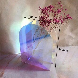 Geometrie Acryl Bloem Vaas Pot Nordic Roud Wave Vorm Niet Breekbare Vazen Mand Borstels Holder Home Decor Supplies 04