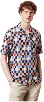 Geometrisch Print Korte Mouw Overhemd Massimo Alba , Multicolor , Heren - 2Xl,S