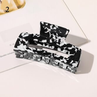 Geometrische Acetaat Haar Clip Krab Zwart Wit Haarspeld Haar Claws Classic Retro Barrette Grote Vrouwen Haar Krabben Clip Voorjaar Clip 2