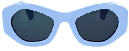 Geometrische blauwe zonnebril met gedurfde montuur en blauwe lenzen Ambush , Blue , Unisex - 52 MM
