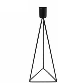 Geometrische Kaarshouder Hollow Out Metalen Kandelaar Container Desktop Decor Voor Thuis Winkels Zwart klein