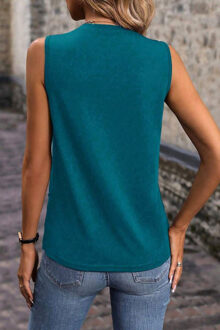 Geometrische Mouwloze Tanktop Groenblauw