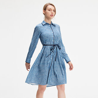 Geometrische printshirtjurk Blauw - L