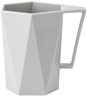 Geometrische Wassen Cup Persoonlijkheid Melk Sap Citroen Mok Koffie Thee Herbruikbare Plastic Cup Borstelen Mondwater Kopjes Wyy Grijs