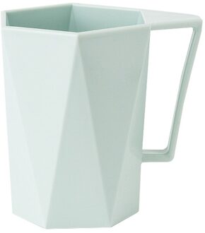 Geometrische Wassen Cup Persoonlijkheid Melk Sap Citroen Mok Koffie Thee Herbruikbare Plastic Cup Borstelen Mondwater Kopjes Wyy munt groen