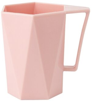 Geometrische Wassen Cup Persoonlijkheid Melk Sap Citroen Mok Koffie Thee Herbruikbare Plastic Cup Borstelen Mondwater Kopjes Wyy Roze