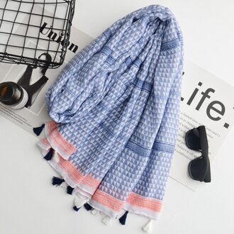 Geometry Print Kwastje Sjaal Lange Katoen Geometrische Patroon Wrap Sjaals Hijab 10 stks/partij